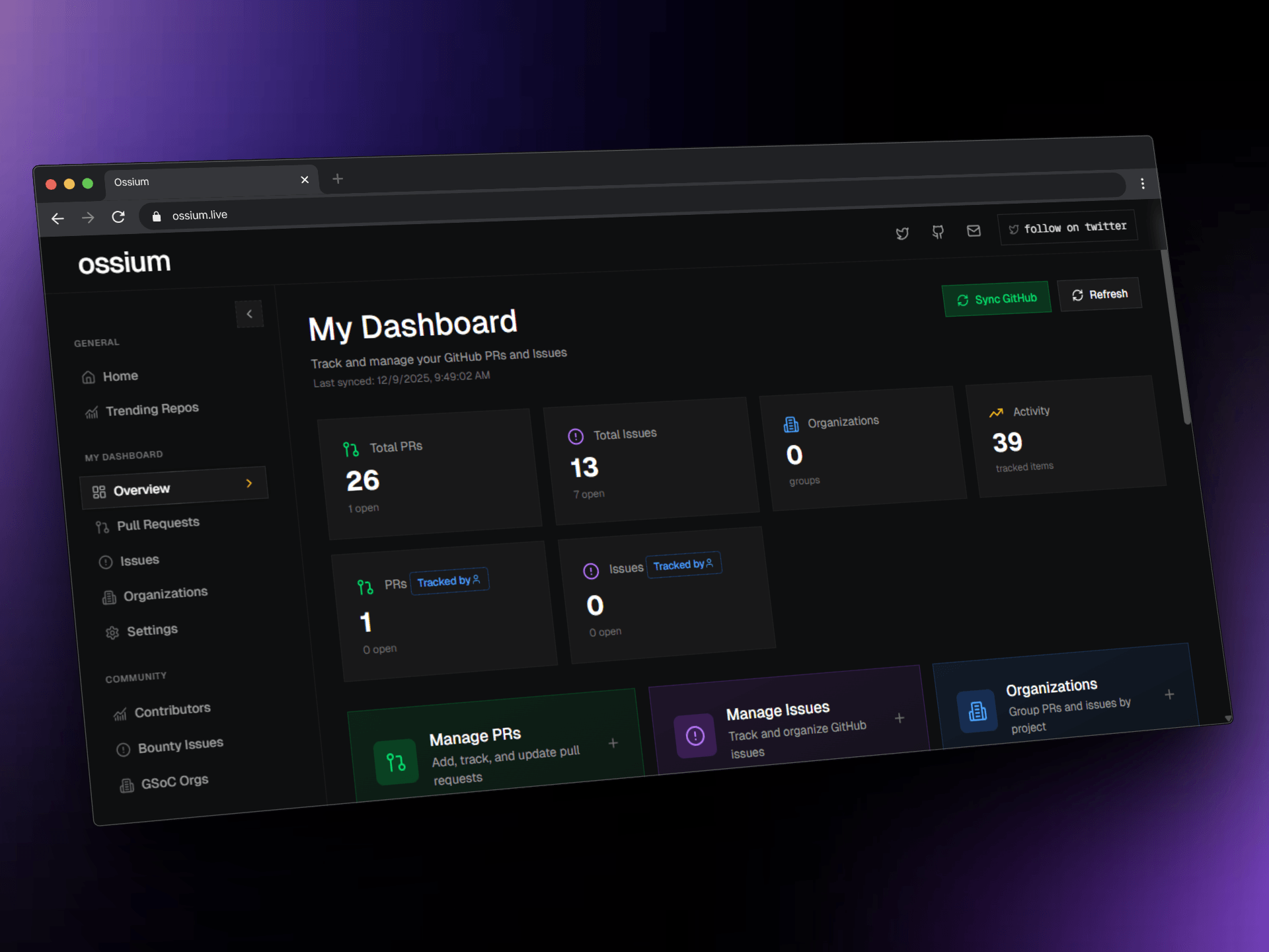 Dashboard Page